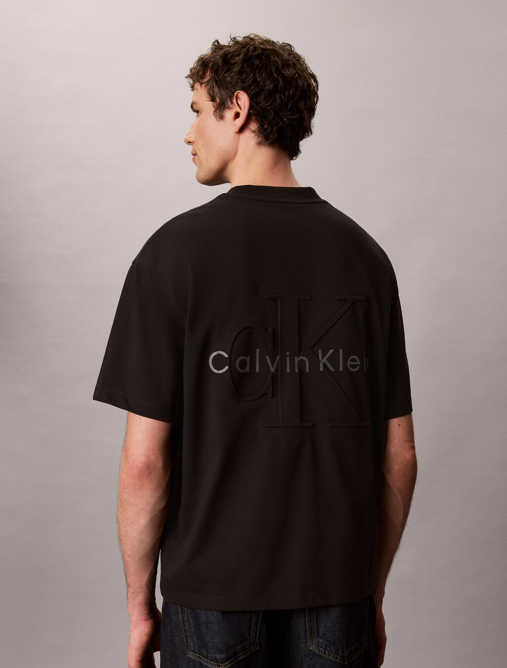Cooling Relaxed Back Monogram Tee, Black, hi-res