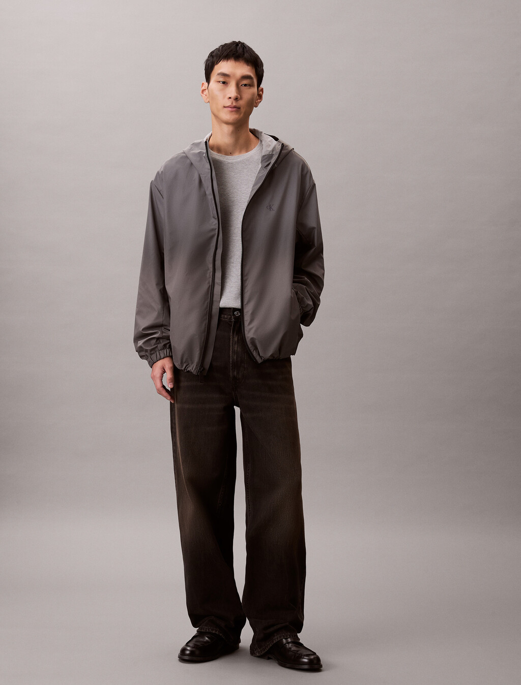 Reflective Ombre Windbreaker Jacket, Silver Ombre, hi-res