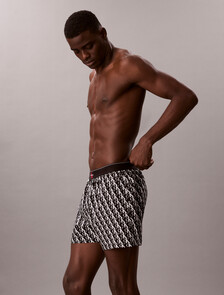 CK X Cotton Monogram 修身四角內褲, STEPPING LOGO BLACK, hi-res