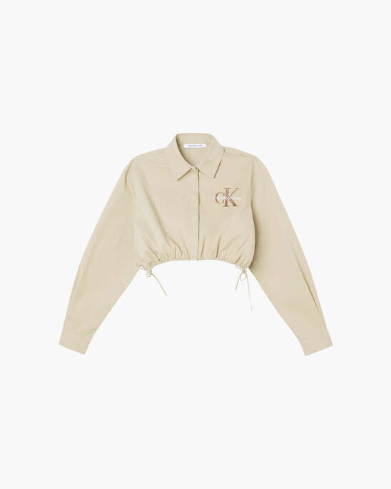 CROPPED COTTON TWILL SHIRT