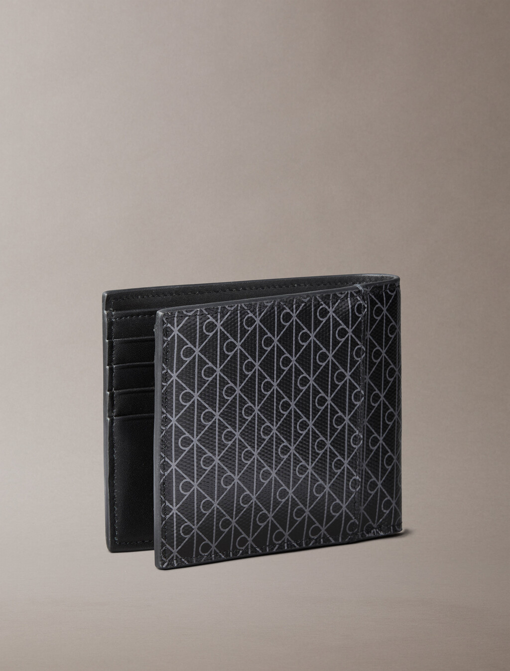綴滿 Monogram 標誌對摺式銀包連零銀包, Black, hi-res