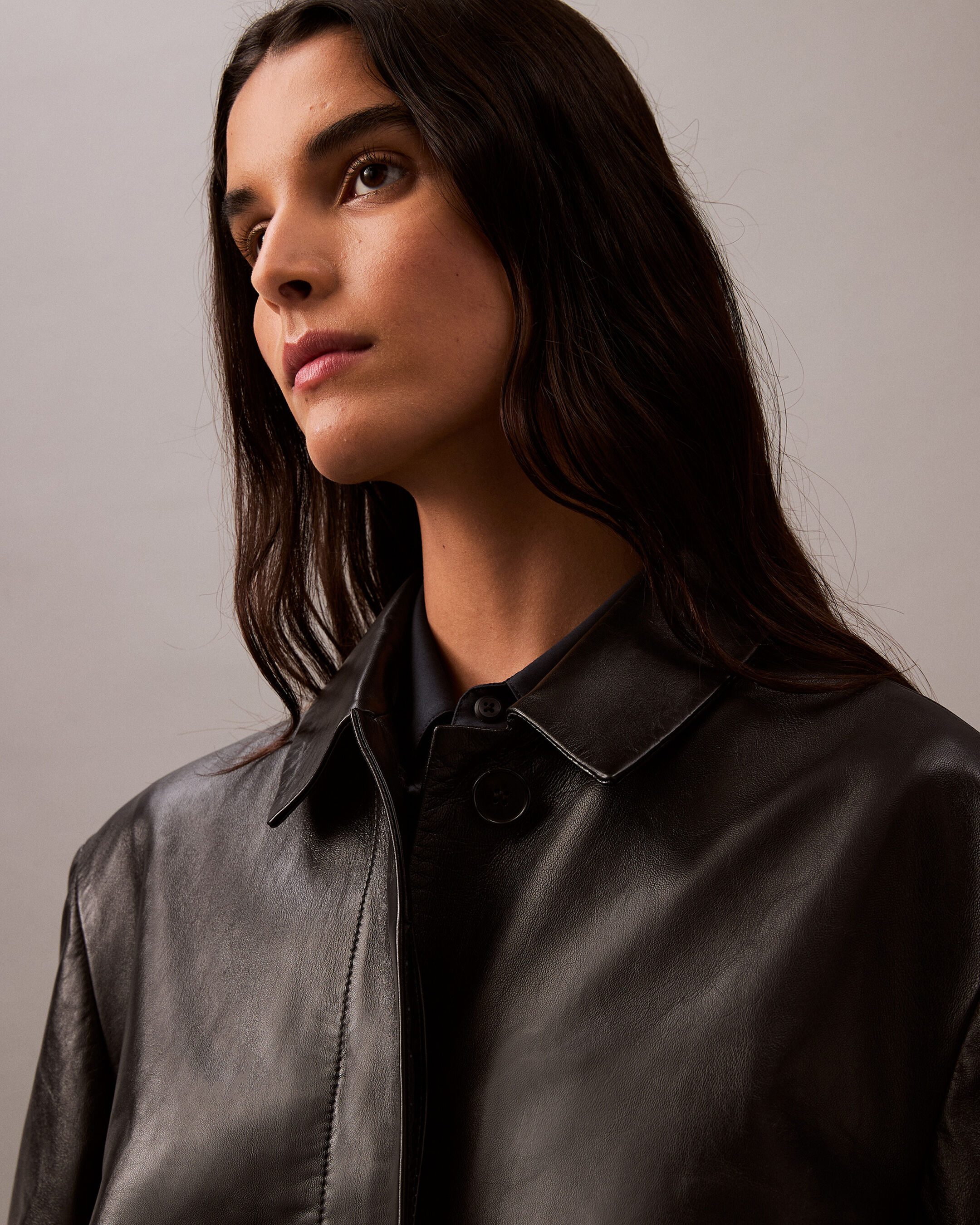 Lamb Suede Car Coat black Calvin Klein Hong Kong