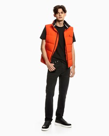 ESSENTIALS DOWN VEST, Coral Orange, hi-res