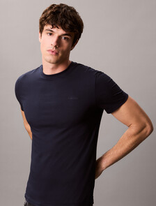 Stretch Cotton Slim Tee, Dark Sapphire, hi-res