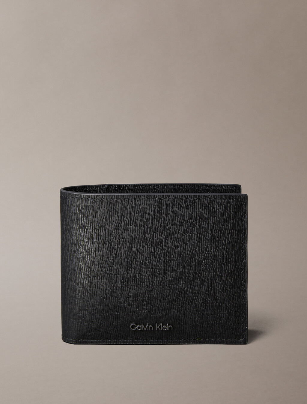 Saffiano 皮革零錢對摺式銀包, Black, hi-res