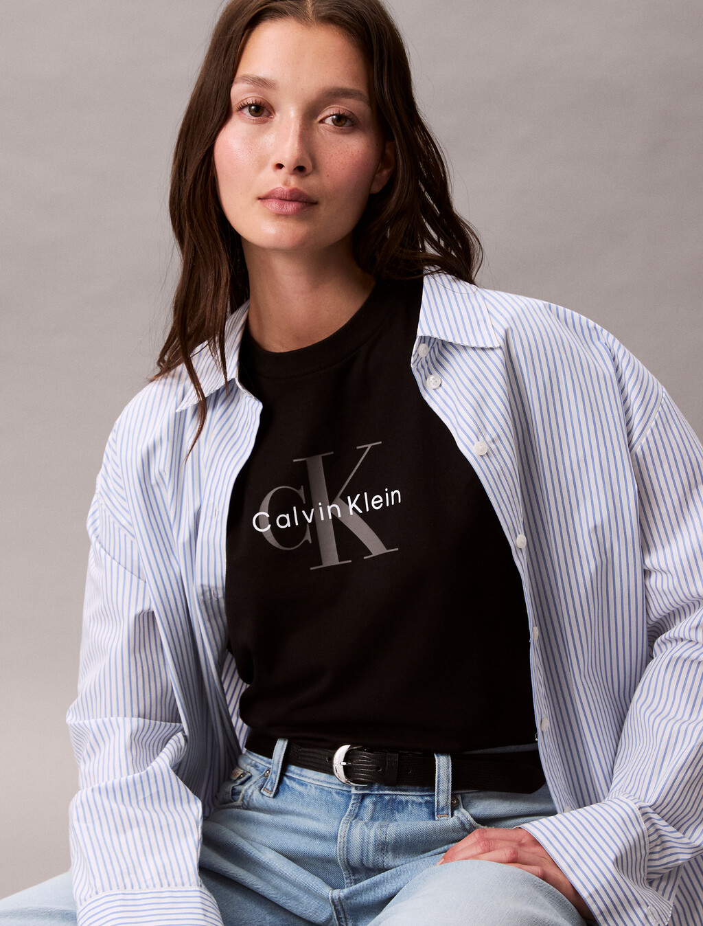 Monogram 標誌 T 恤, Black, hi-res