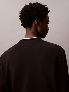 Cotton Terry Badge Sweatshirt, Black, hi-res