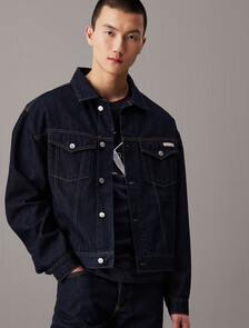 Relaxed Denim Jacket, Denim Dark, hi-res