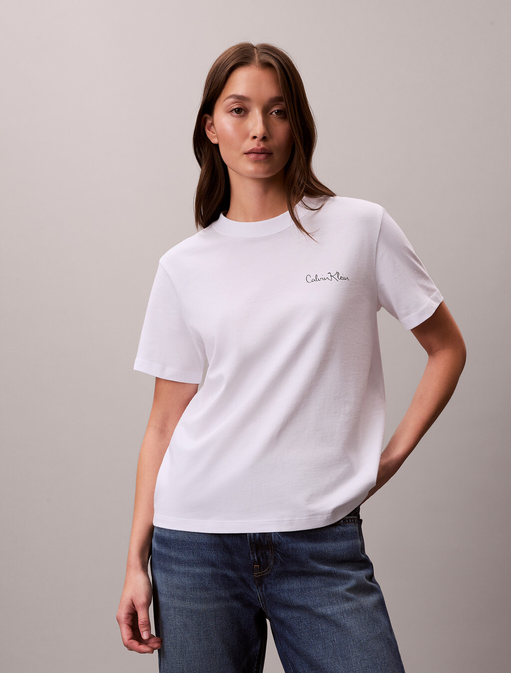 Script Logo Graphic Classic T-Shirt, Brilliant White, hi-res