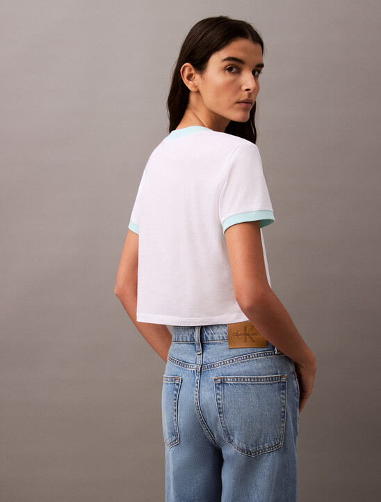 Cropped Logo Ringer T-shirt