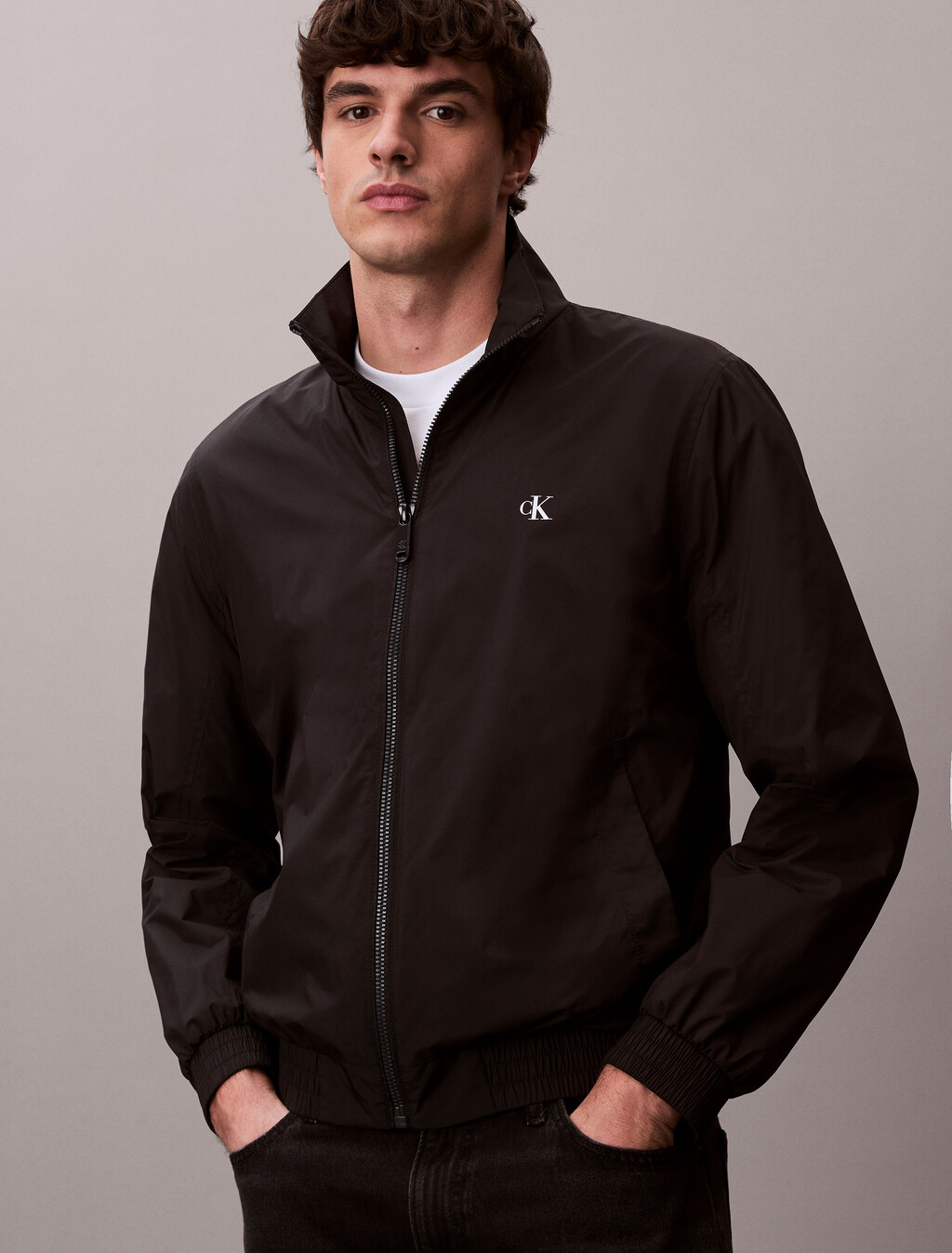 Technical Zip-Up Jacket, Black, hi-res