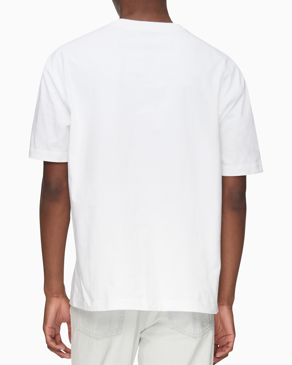 Calvin Logo 圓領上衣, BRILLIANT WHITE, hi-res