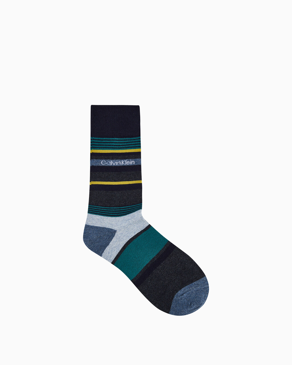 Men's 1 Pack Stripe Crew Socks, NAVY, hi-res