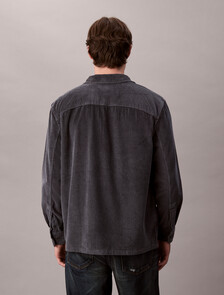 Corduroy Relaxed Button-Down Shirt, Harlem Night Blue, hi-res