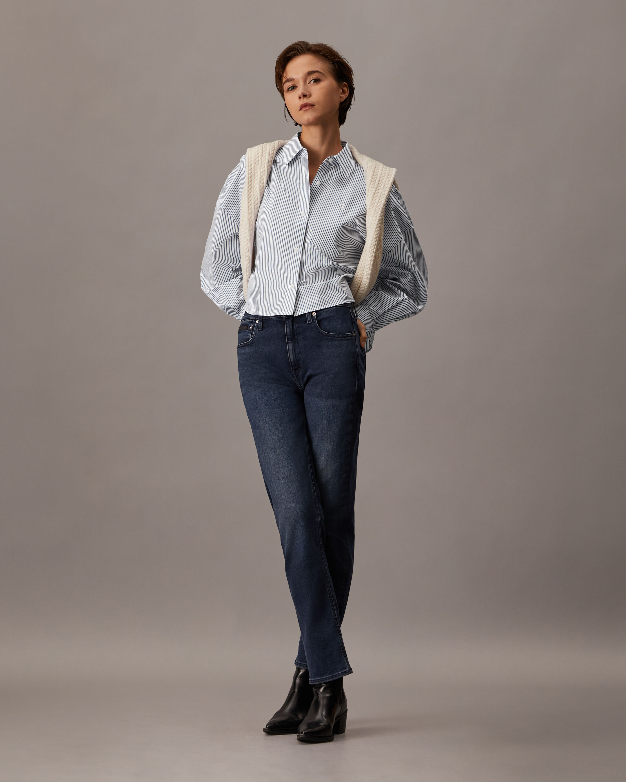 CROPPED STRIPE SHIRT クロップドストライプシャツ（シャツ