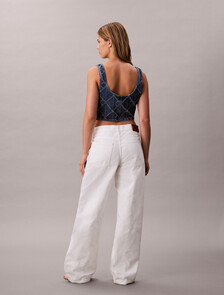 Allover Monogram Low Rise Baggy Jeans, CK ARCTIC, hi-res