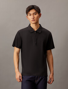 Smooth Cotton UV Protect Half Zip Pollo, Ck Black, hi-res