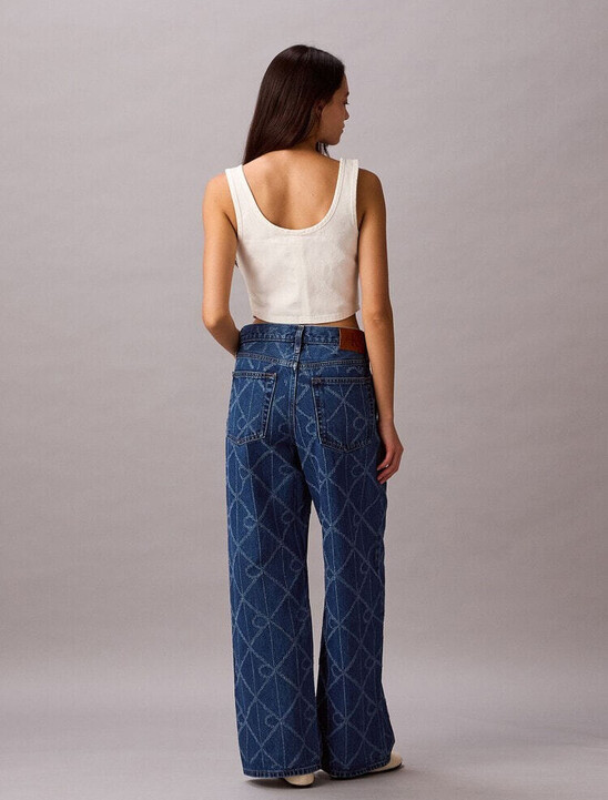 Allover Monogram Low Rise Baggy Jeans