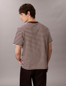 Monogram Logo Stripe Relaxed T-Shirt, Moroccan Brown, hi-res
