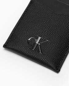 LEATHER LOGO HARDWARE CARDHOLDER, BLACK, hi-res
