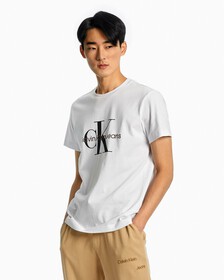 Monogram Organic Cotton Tee, Bright White, hi-res