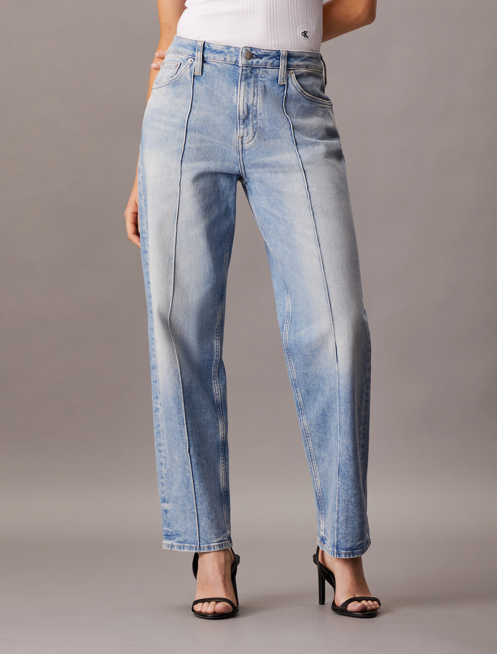 Italian Denim Central Seam 90s Straight Jeans, Denim Light, hi-res