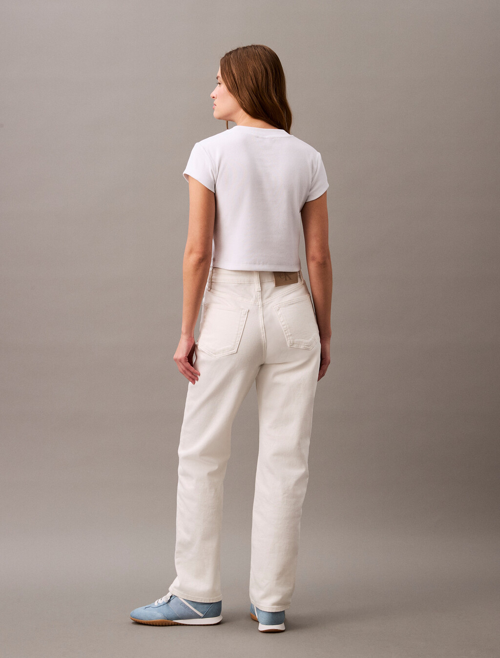 Monogram 標誌修身短版 T 恤, Brilliant White, hi-res