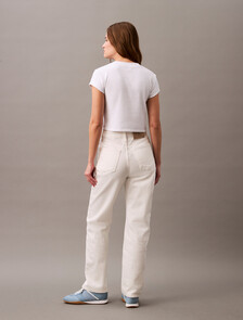 Monogram 標誌修身短版 T 恤, Brilliant White, hi-res