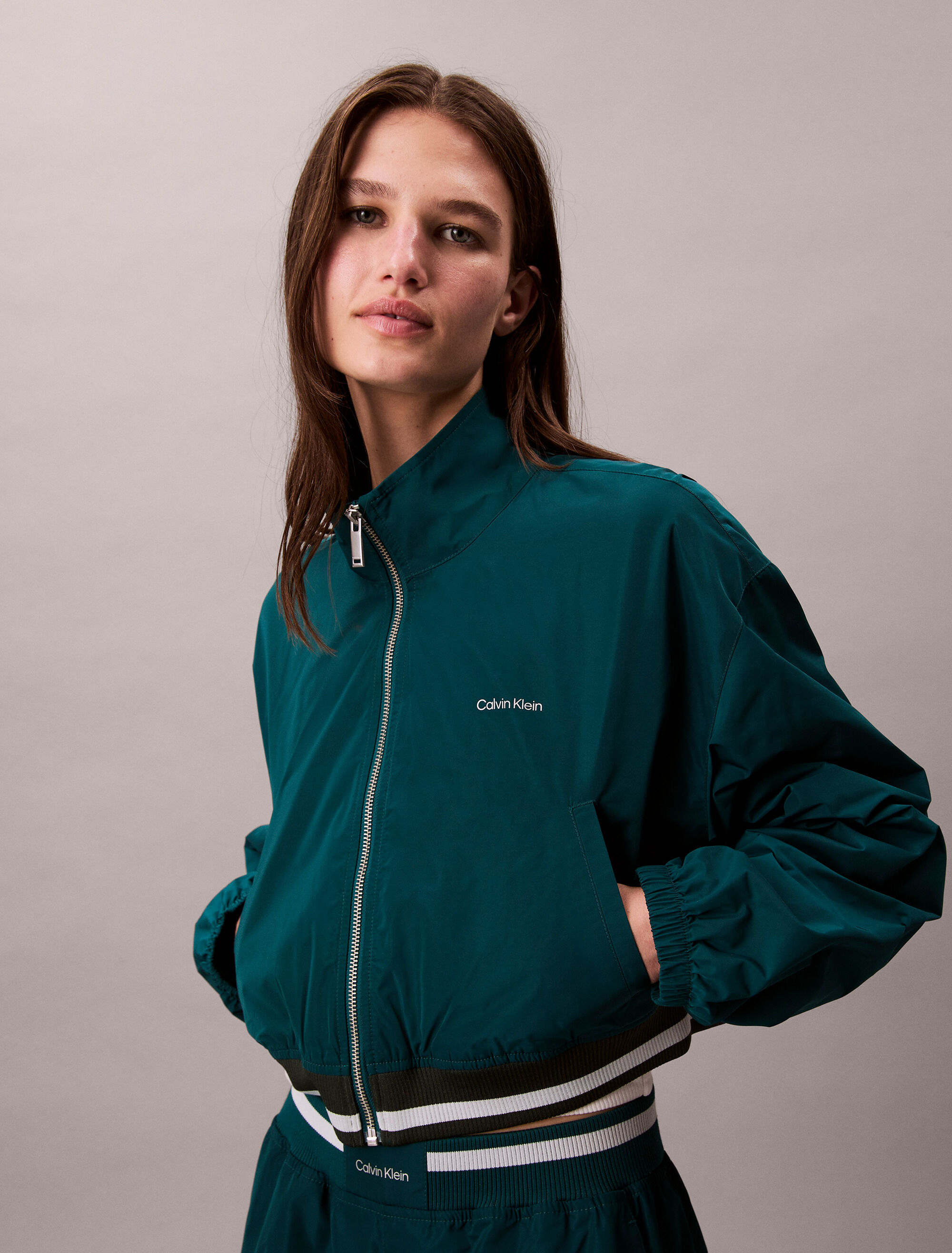 Woven Track Jacket | green | Calvin Klein Hong Kong