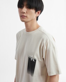 GRADIENT MONOGRAM ORGANIC COTTON TEE, Eggshell, hi-res