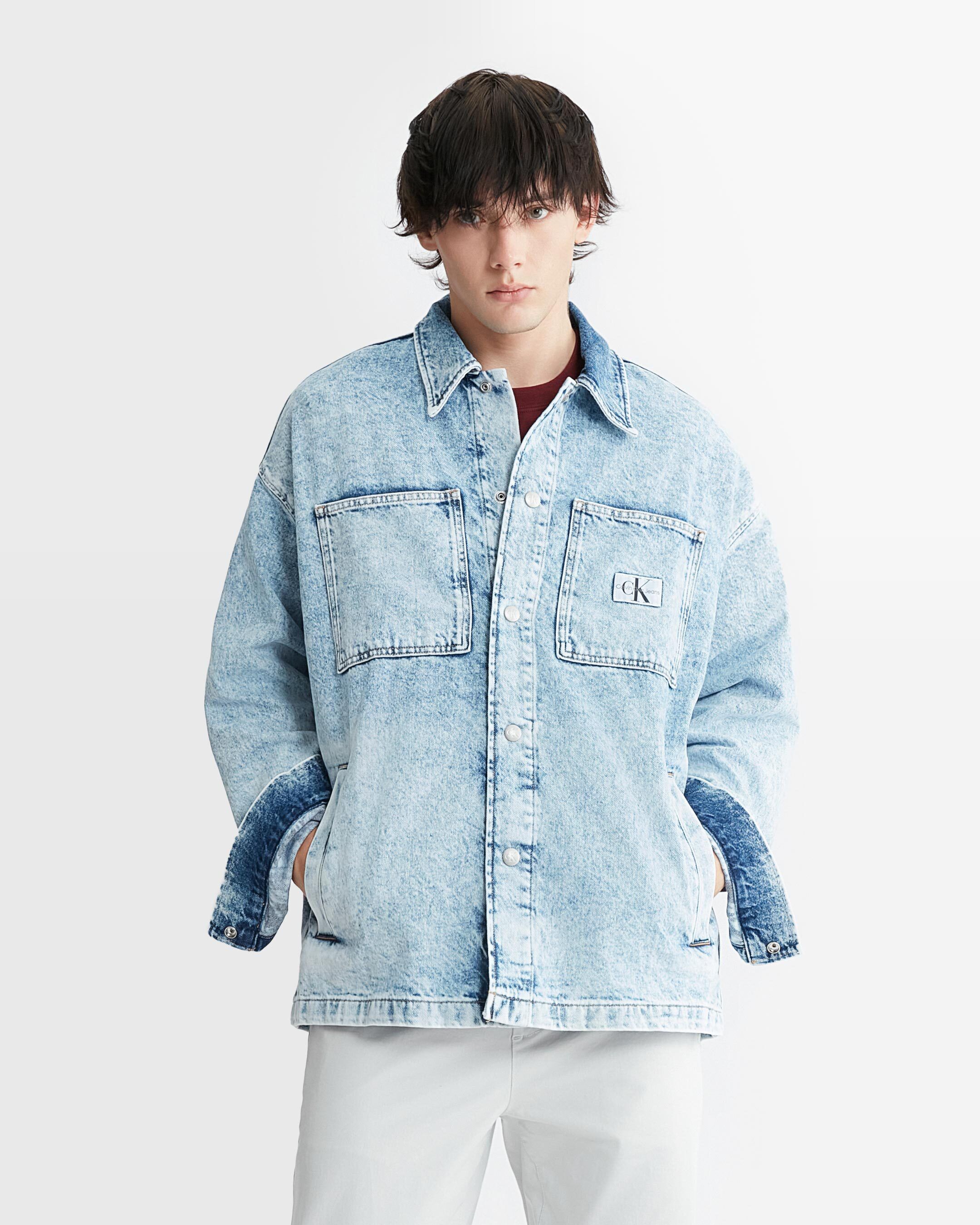 Jackets Calvin Klein Jeans Sherpa Denim Jacket Blue | Footshop