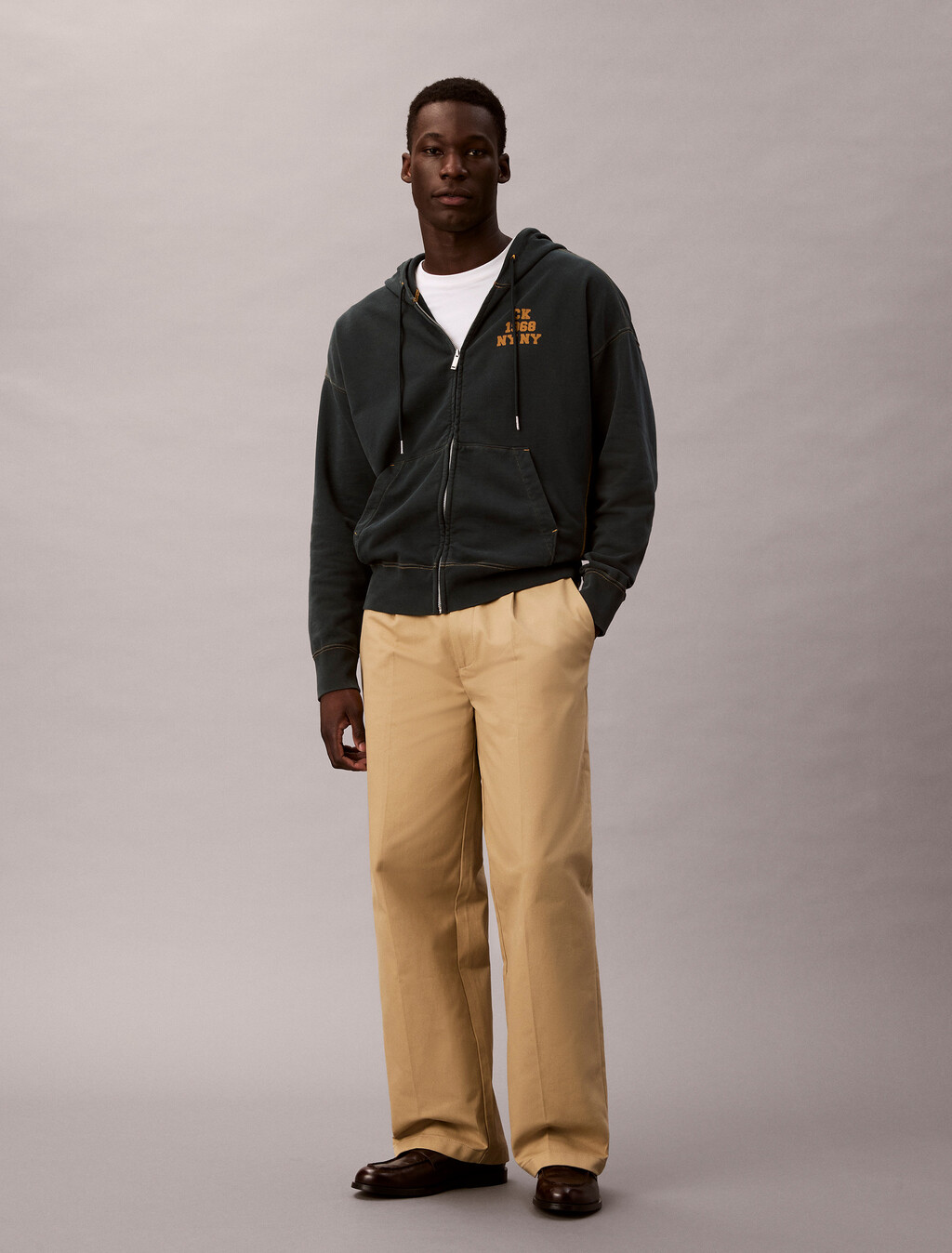 Washed Fleece Logo Graphic Relaxed Hoodie, Nurture Navy, hi-res