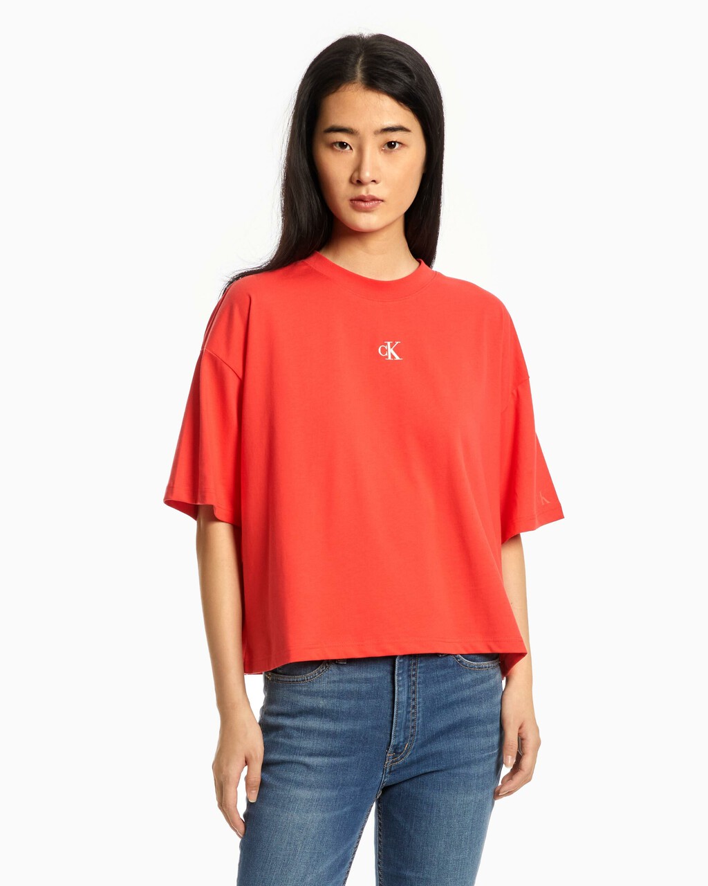 TWO TONE MONOGRAM LOOSE FIT TEE, Strawberry Field, hi-res