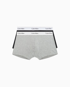 MODERN COTTON 貼身短版四角褲（2 件組）, Grey Heather/Black, hi-res