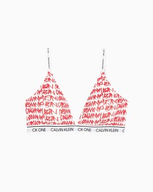 CK ONE COTTON LIGHTLY LINED TRIANGLE BRA, Tag Logo Print+Exact, hi-res