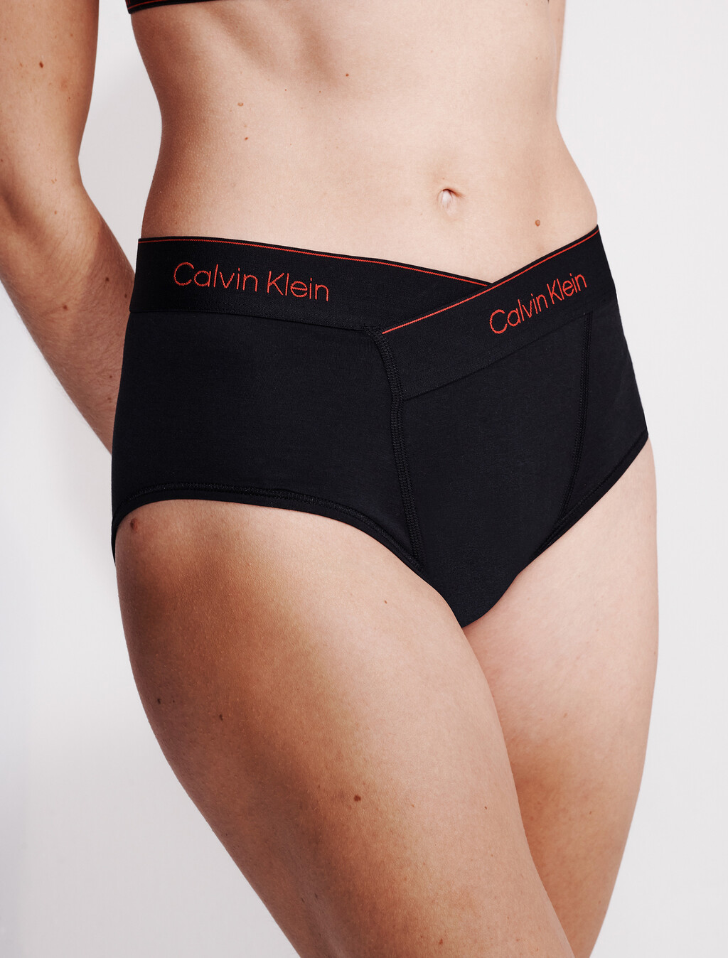 Icon Cotton 高腰比基尼內褲, Black, hi-res