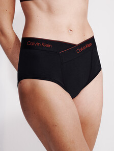 Icon Cotton 高腰比基尼內褲, Black, hi-res