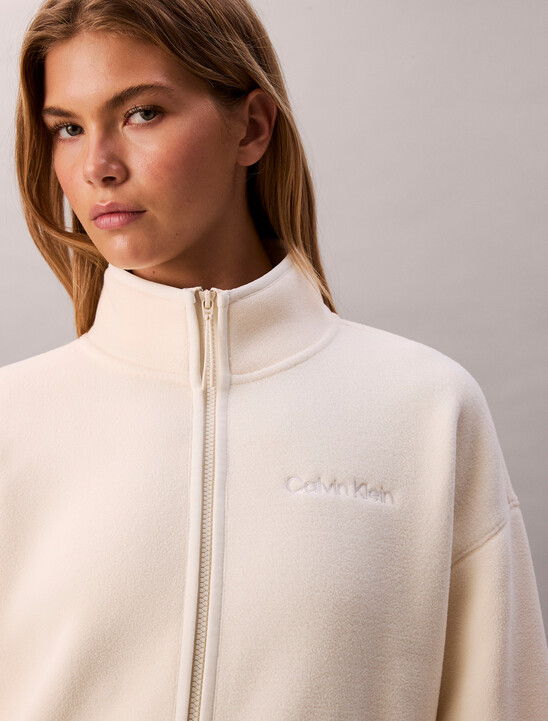 Fleece Relaxed Mock Neck Jacket
