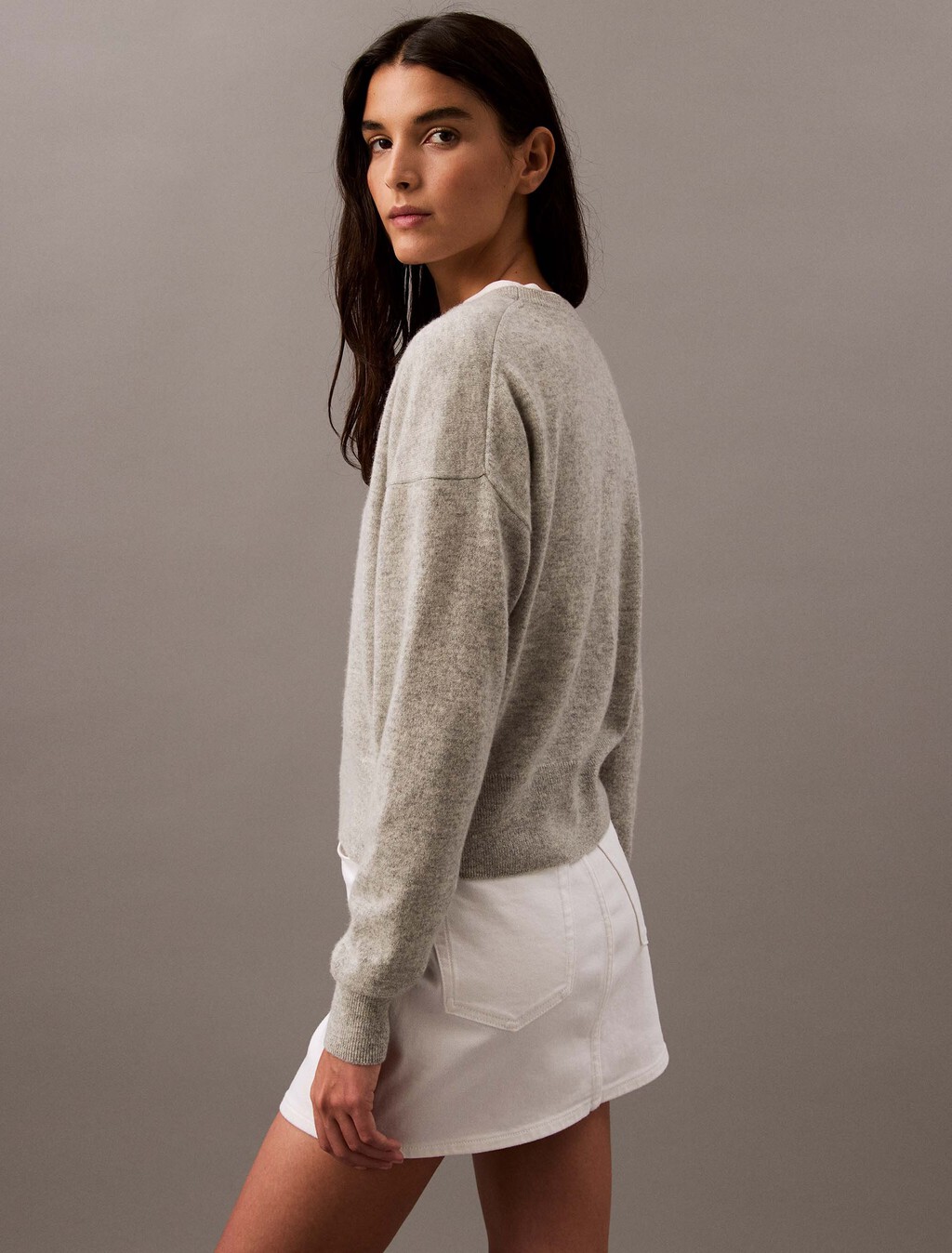 Cashmere Crewneck Sweater, B10 Grey Heather, hi-res