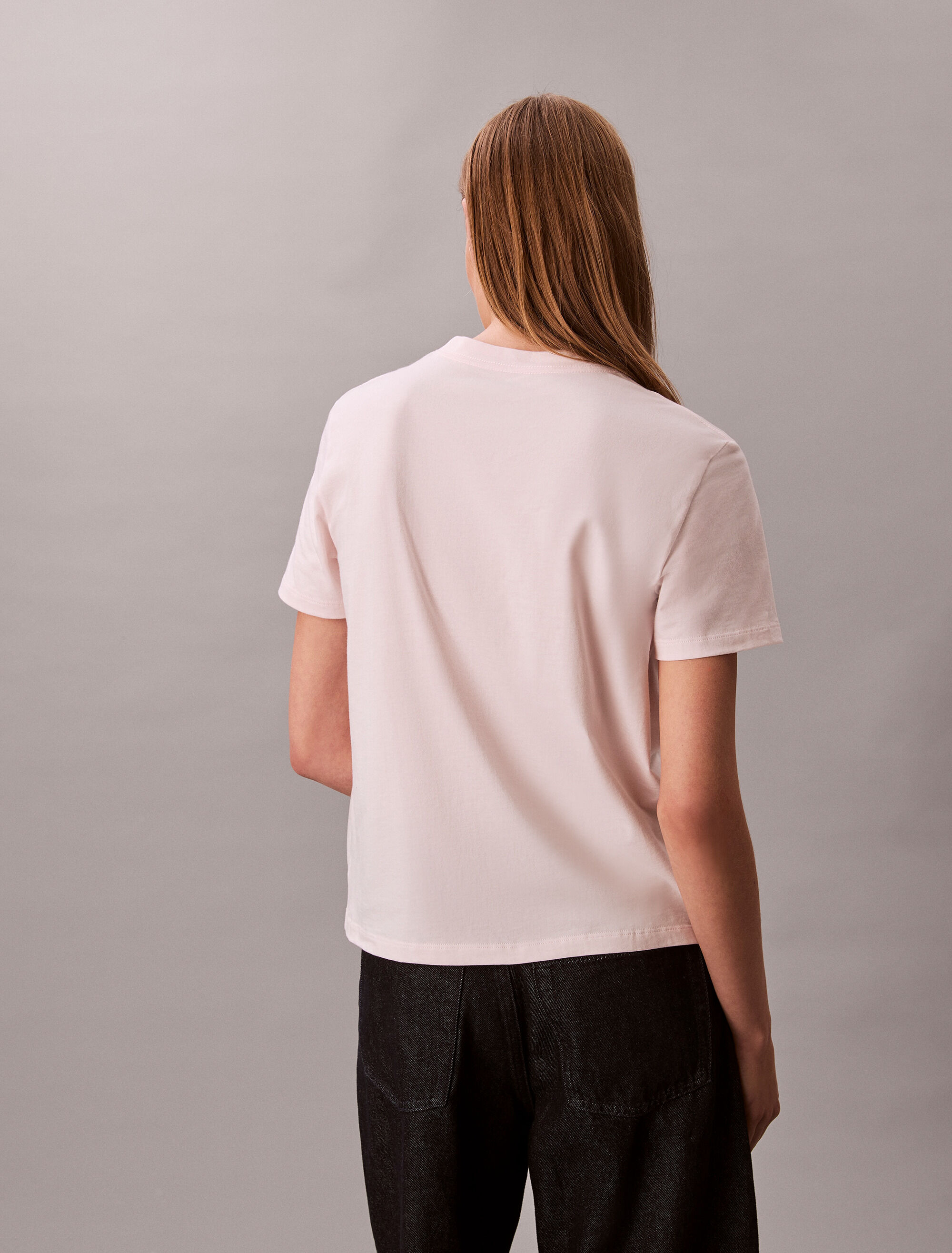 Glossy Metallic Logo T-shirt | pink | Calvin Klein Hong Kong