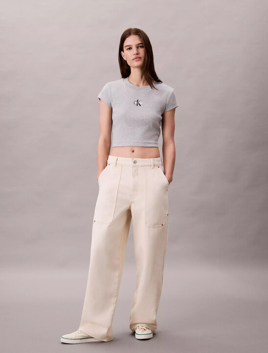 Slim Cropped Monogram T-shirt