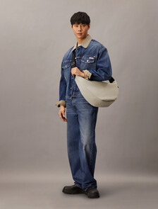 Canvas Crescent Sling Bag, Cloud Dancer, hi-res