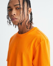 MONOGRAM 壓花寬鬆 T 裇, Vibrant Orange, hi-res