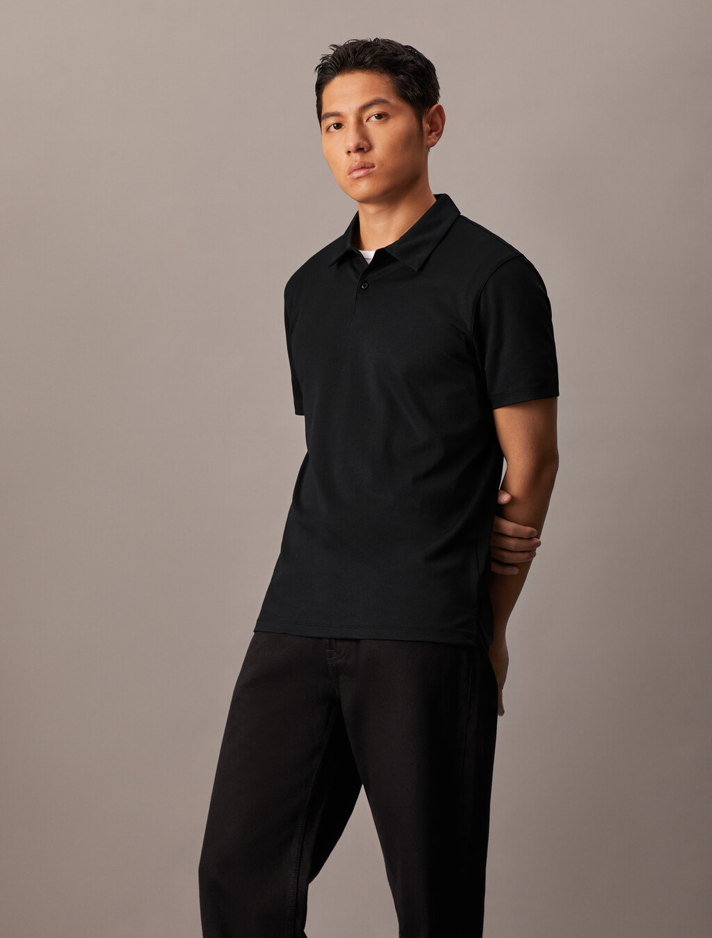 高性能彈性 Polo 衫, Black Beauty, hi-res