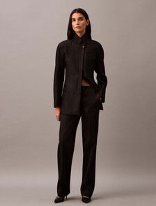 Cavalry 斜紋低腰西裝剪裁長褲, Black Beauty, hi-res