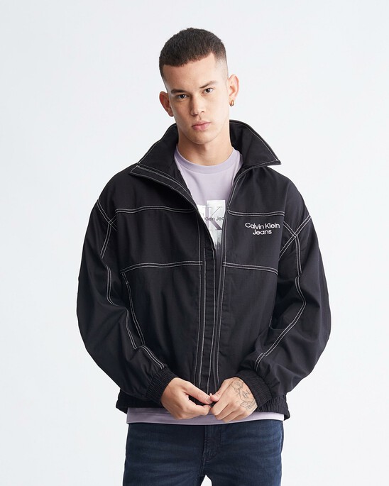 Varsity 弧形標誌企領外套