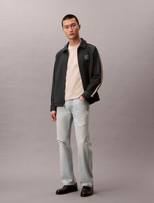 Premium Double Knit Supima Cotton Crewneck Tee, Oatmeal, hi-res