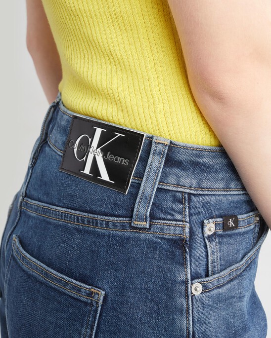 ITALIAN DENIM SIDE SLASH 90S STRAIGHT JEANS