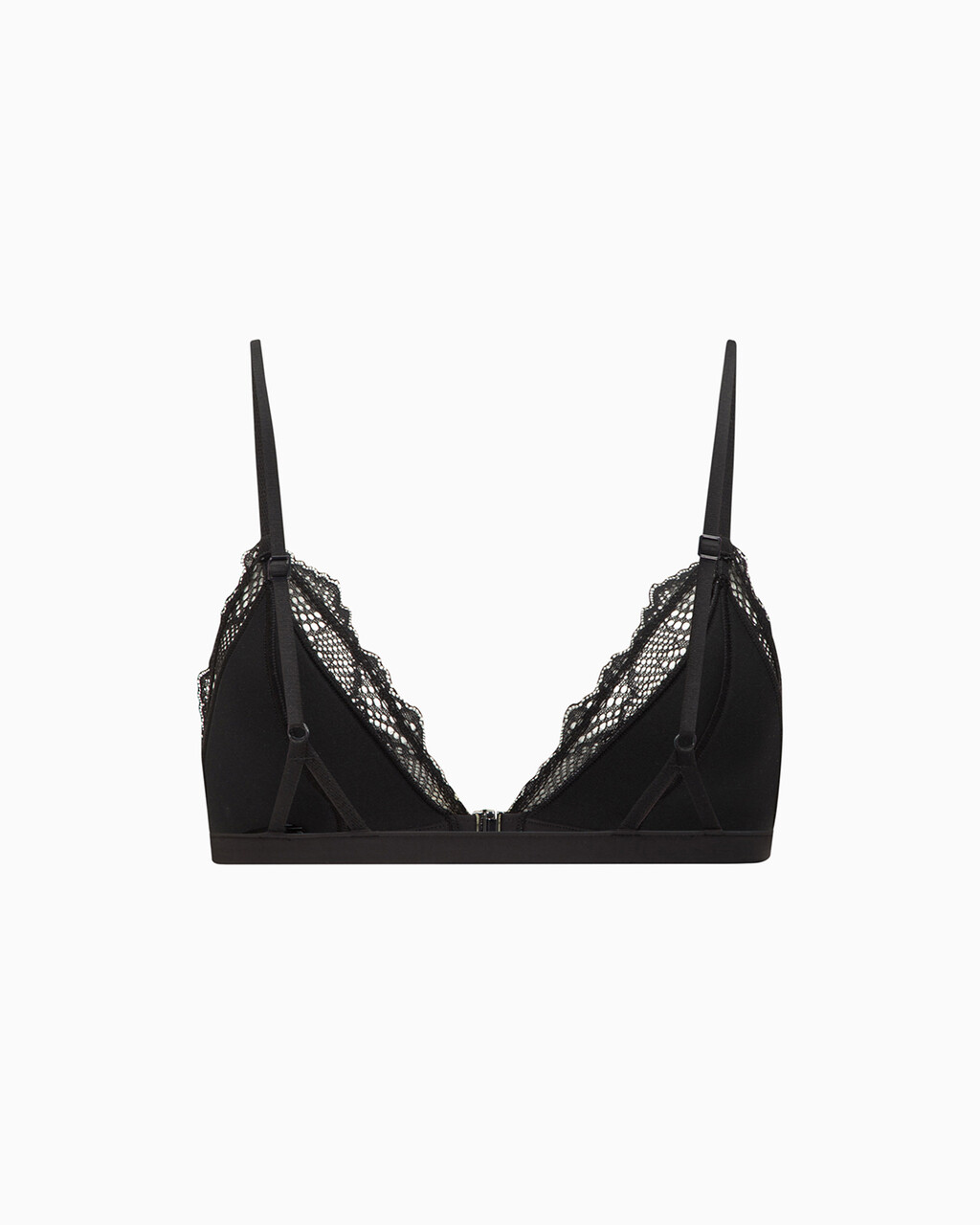 Lace Lightly Lined Triangle Bra, Black, hi-res