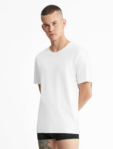 CK Black Crew Neck T-Shirt, White, hi-res